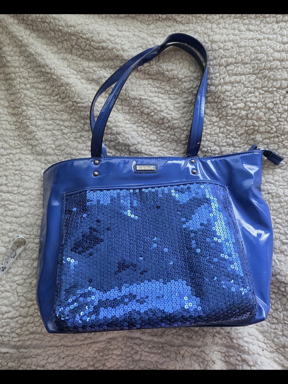 Nine & Co. Blue Sequin Tote Bag